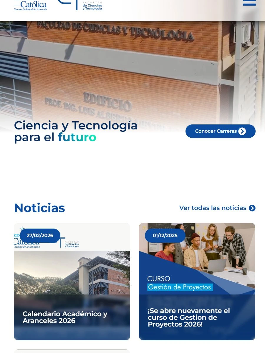 Vista del sitio web en tablet