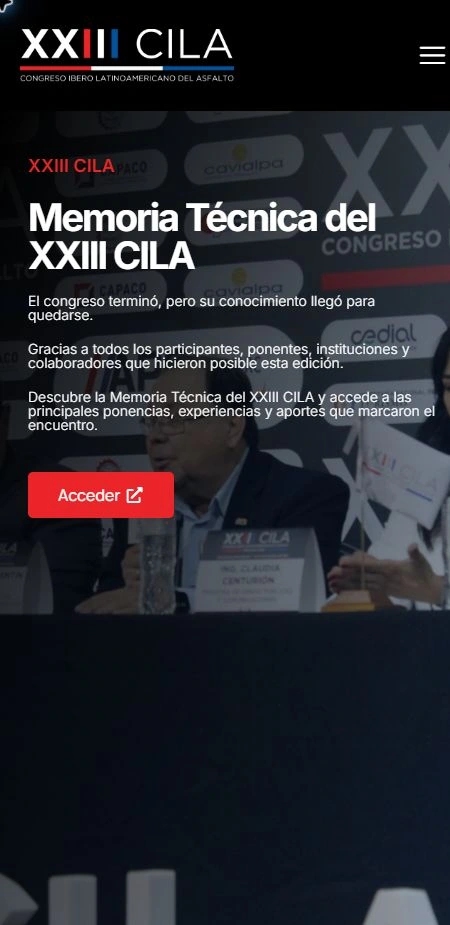 Vista del sitio web en móvil