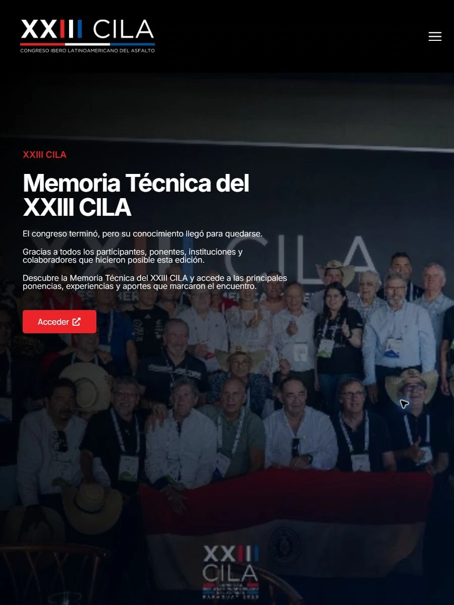 Vista del sitio web en tablet