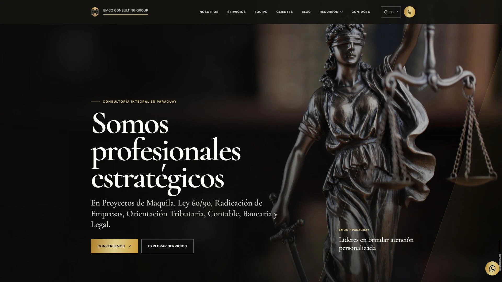 Vista previa del sitio de EMCO Consulting Group
