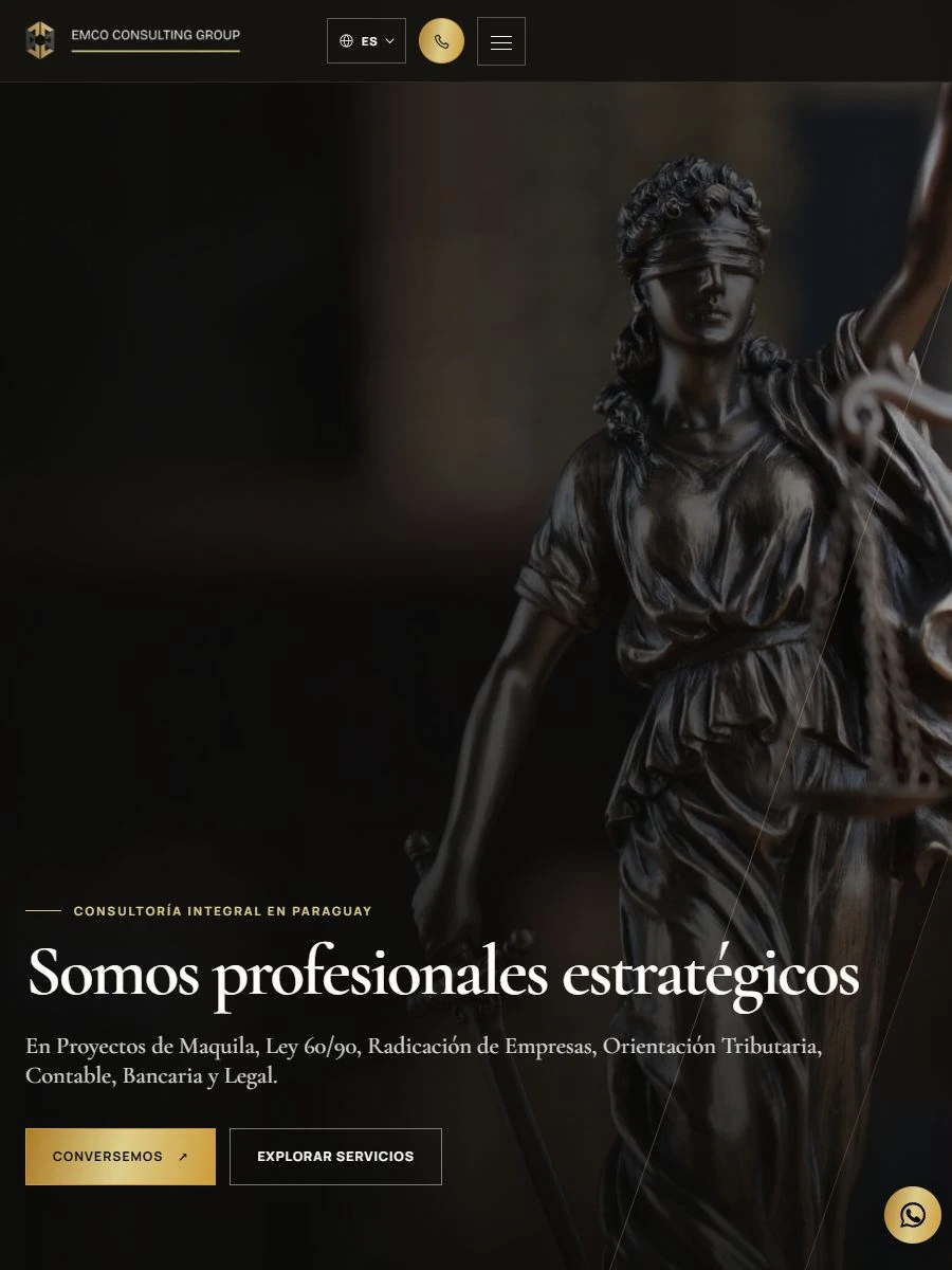 Vista del sitio web en tablet
