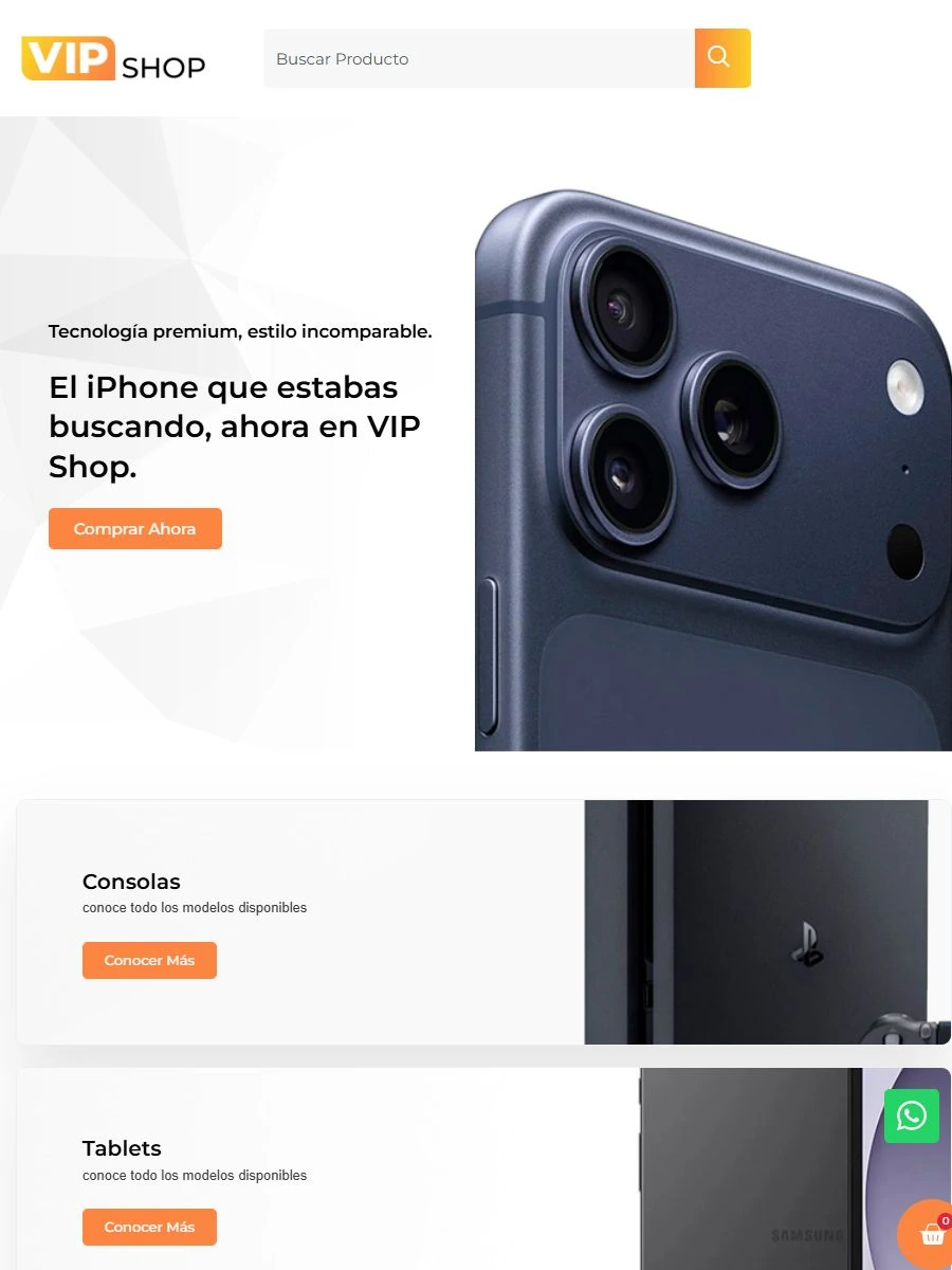 Vista del sitio web en tablet