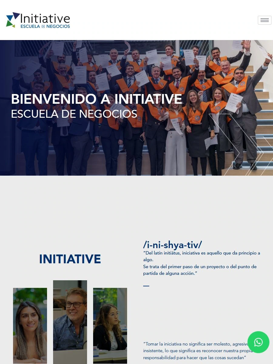 Vista del sitio web en tablet